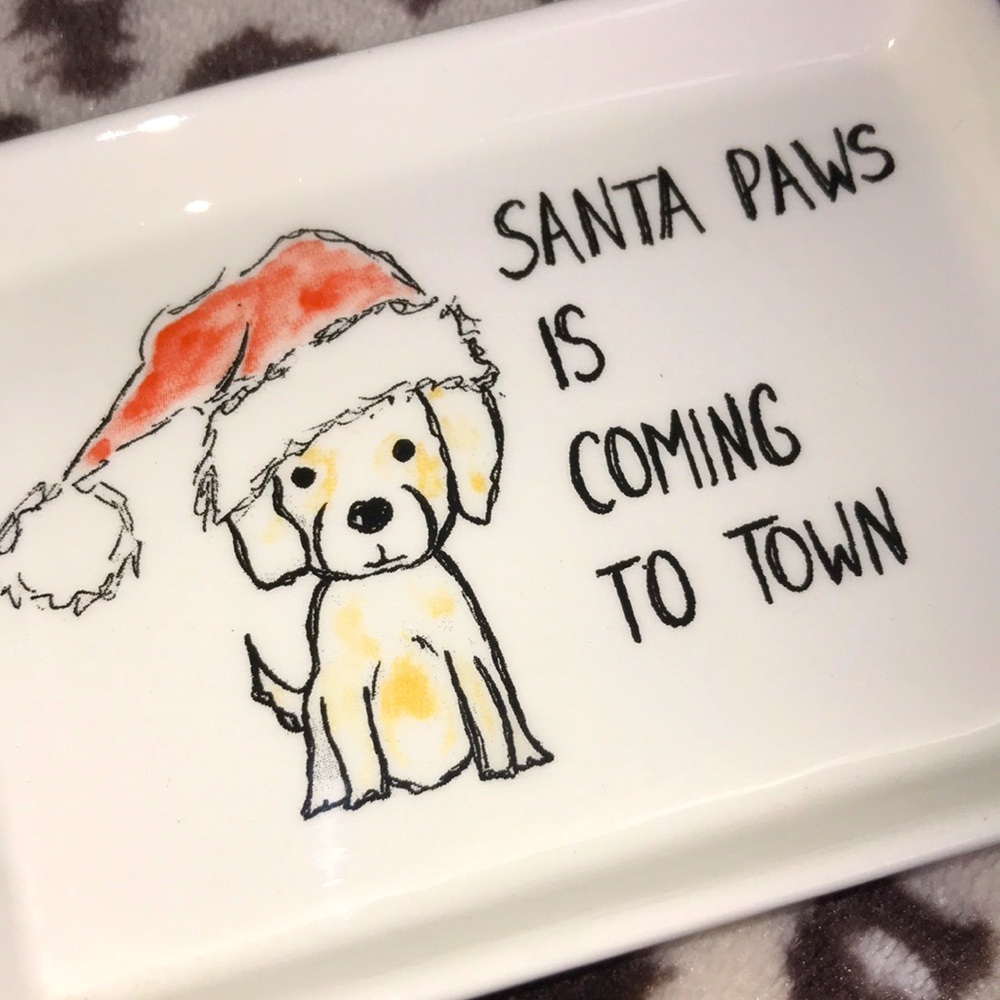 4x3” Trinket Dish “Santa Paws”